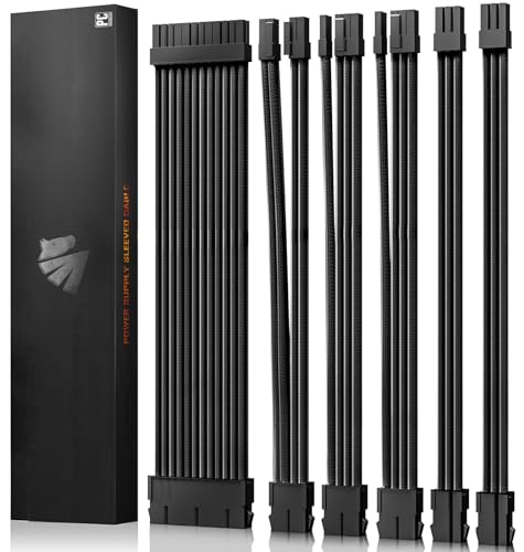 ASIAHORSE 16AWG PSU Cable Extension Power Cords, Customized Power Supply Mod Sleeve Extension Cable,...