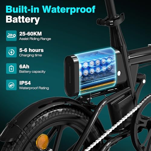 HITWAY E-Bike Klapprad 250W Li-Ion-Akku 16 Zoll E-Klapprad E-Faltrad Elektrofahrrad Reichweite...