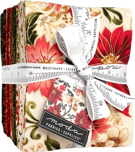 Merry Manor Metallic 2025 26 Fat Quarters Moda Fabrics 33860ABM