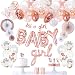 VIDAL CRAFTS Baby Shower Decorations for Girl, Its a Girl Party Decor, Complete Kit for Girls Baby Shower (Pink, Rose, White, Gold Polka Dot)