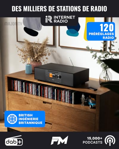 Majority Quadriga Maxi Mini-chaîne Hi-FI, Radio Internet, Lecteur CD, Dab+ – vue 5
