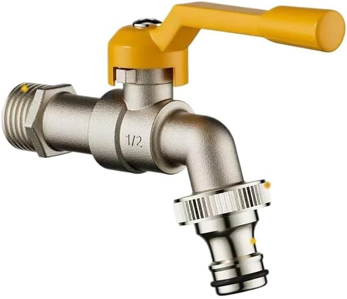 Brass Main Body Outdoor Garden Faucet, Multifunctional Anti Freezing and Heat-Resistant one in and Two Out Faucet,(B)