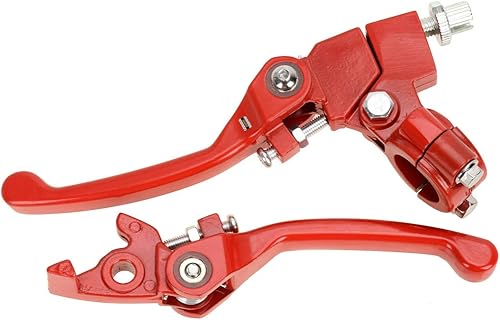 HIAORS Palanca de embrague plegable de freno rojo con percha para manillar de 78 pulgadas 110cc 125cc SSR125 SSR70 TTR125 Xmotos Apollo Thumpstar