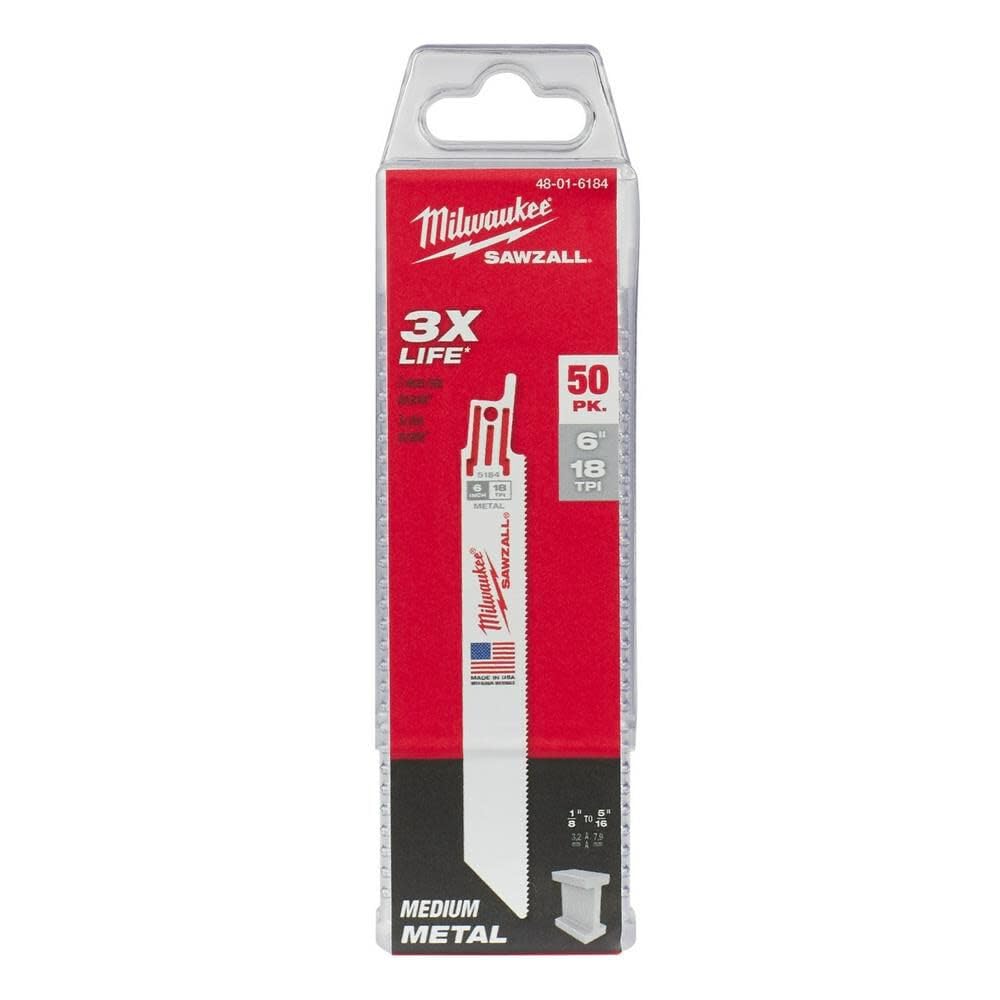 Milwaukee 48016184 Reciprozaagblad - 150 x 18TPI - Metaal (50st)
