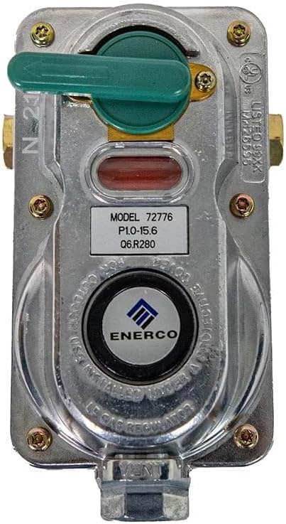 Mr. Heater F273776 Propane Auto-Changeover Two Stage Regulator, front view with indicator