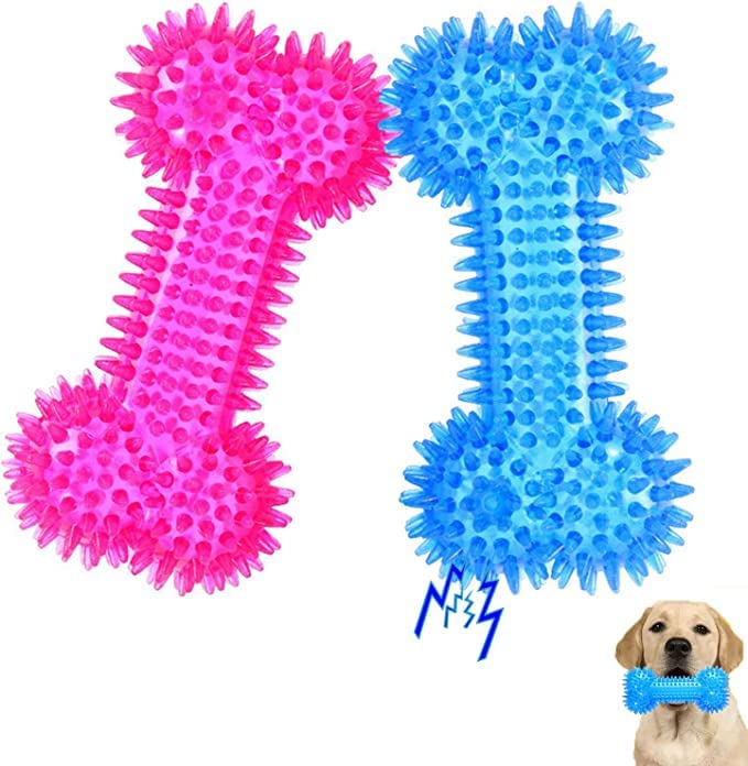 Pups&Pets Dog Squeaky Bone Chew Toy for Aggressive Chewers, Durable Dog Rubber Bone Toy | Teeth Cleaning and Training Chew Toys - Pack of 1 (B0BWGZBL2F) Amazon Price History, Amazon Price Tracker