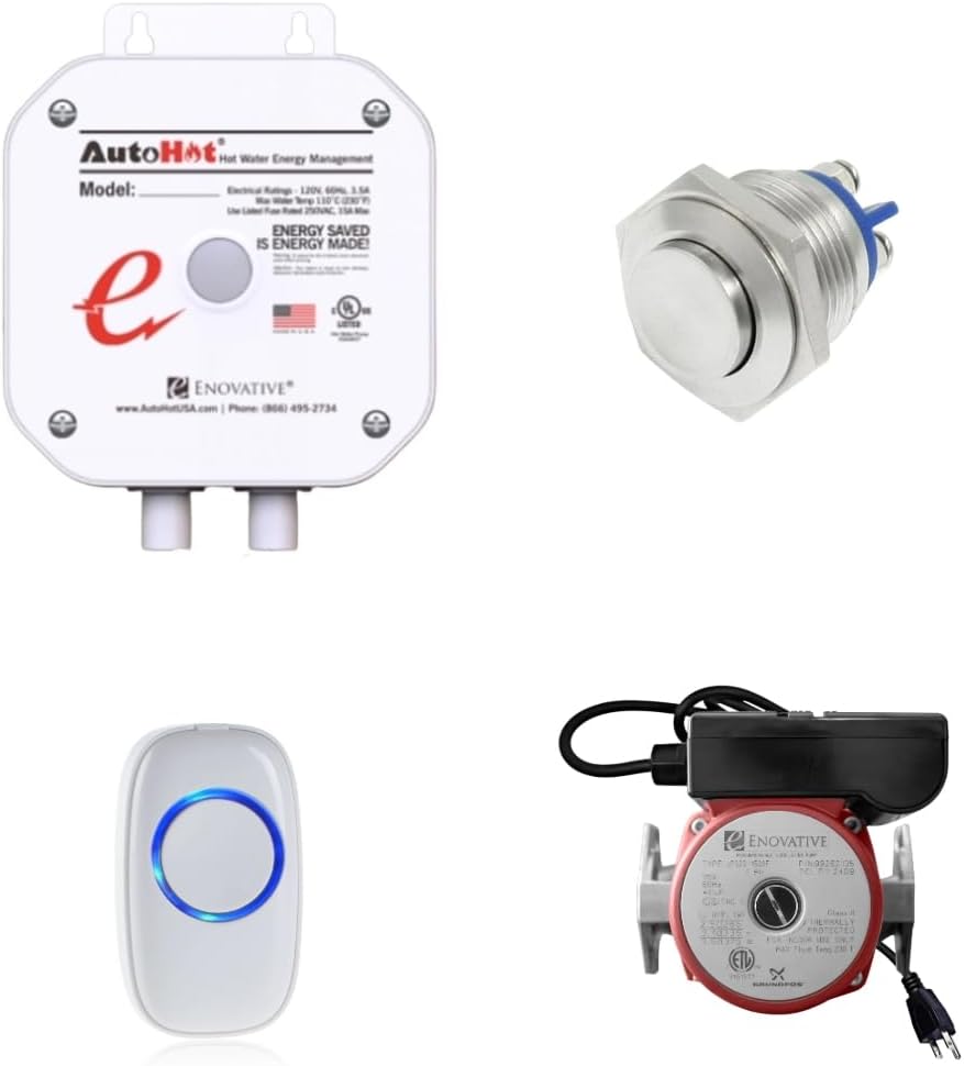 AUTOHOT DR000A On-Demand Hot Water Recirculation Pump System Electric Controller for Hardwired or Wireless Push Button Activation – Efficient Home Solution for Fast, Controlled Hot Water Delivery