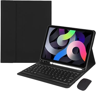 Keyboard Mouse for Galaxy Tab S6 Lite 10.4 inch 2024/2022/2020 Keyboard Case with Mouse Cute Round Key Detachable BT Color Keyboard Cover,Black