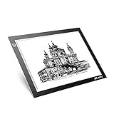 Tracing Light Box, M.Way Adjustable Brightness A4 Size Copy Board 9x13 Inch Ultra Thin 5mm LED Light Table For Artists, Drawing, Sketching, Animation