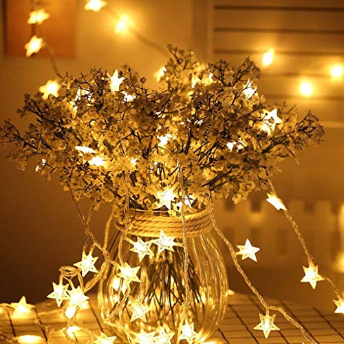 Seglory Lichterkette Sterne, LED Lichterketten USB 3M 20 LEDs, für Kinderzimmer, Balkon, Geburtstag, Wand, Weihnachten, Dekoration, Warmweiß