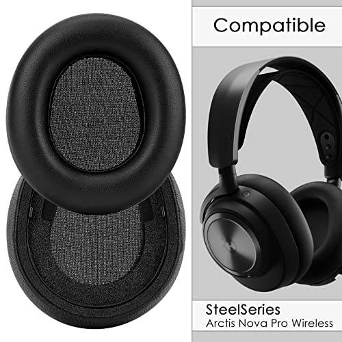 Repuesto Almohadillas para Auriculares Linkidea para SteelSeries Arctis Nova Pro Wireless, Almohadillas de Cojín (Cuero Proteico/Negro) miniatura 4