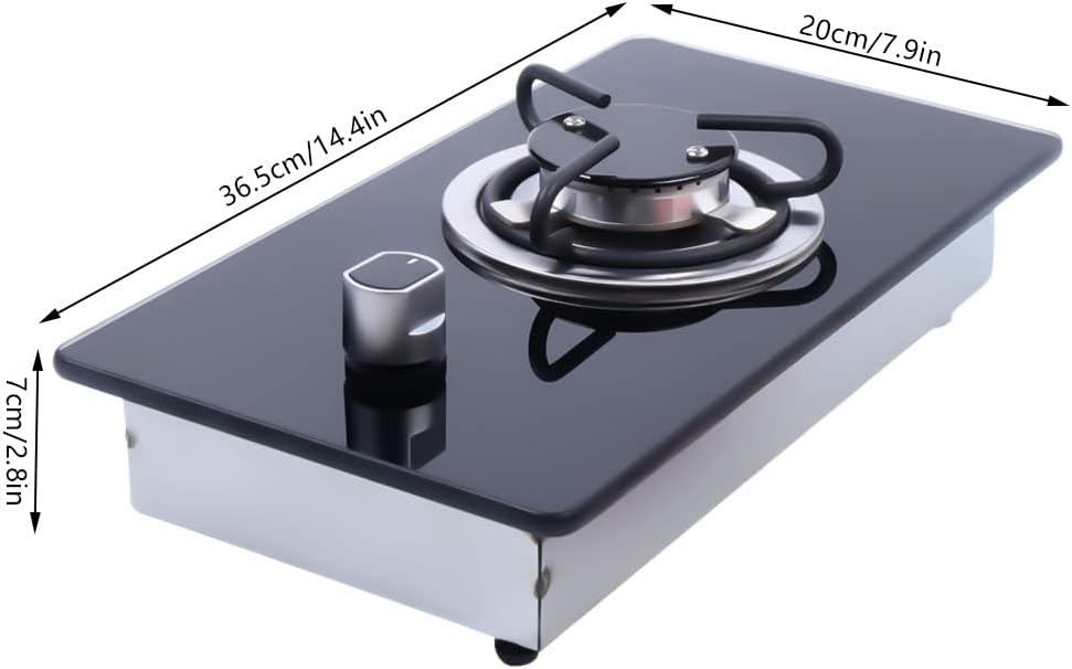 Boat Caravan RV Camper LPG Gas Stove Hob with Sink Combo Cooktop Tempered Glass Camping Stoves (14.4 In)