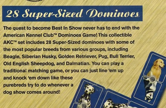 American Kennel Club Dominoes Super-Sized 28 Piezas miniatura 5