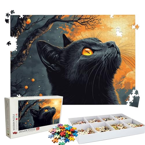 Puzzle 5000 piezas de madera gato con exquisita caja de embalaje para regalar