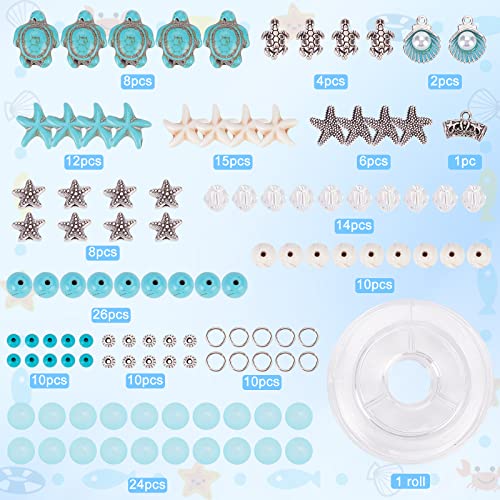 Cuentas de tortuga turquesa para pulseras estilo bohemio 2