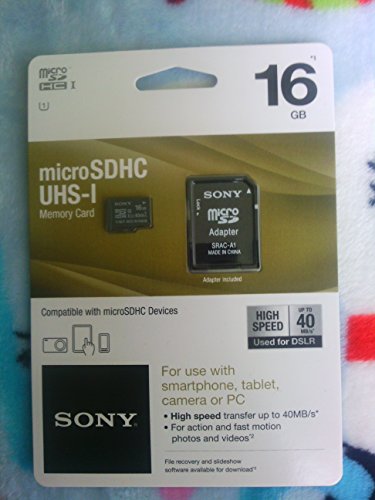 Sony 16GB Class 10 Micro SDHC R40 Memory Card (SR16UYA/TQMN) (OLD MODEL)