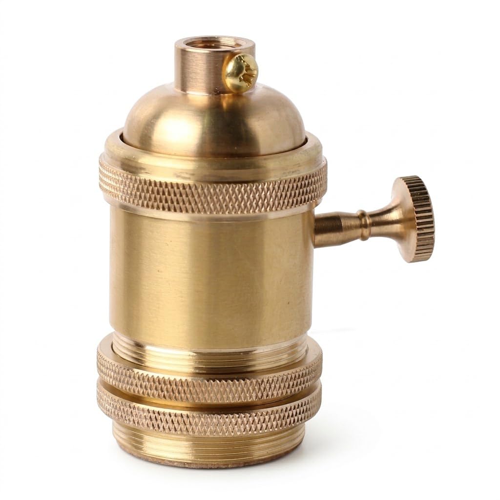 Vintage Brass Light Socket - Retro Edison Pendant Lamp Holder -6