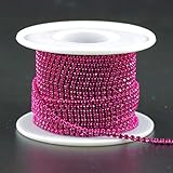 Jerler 10 Yards Crystal Rhinestone Trim SS6.5/2.0mm Close Chain for Sewing Crafts Ideal Wedding Party DIY Decoration
