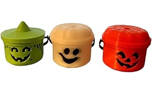 Miniature Nostalgic Halloween Buckets: Versatile Mini Pumpkin Buckets with Removable Lids