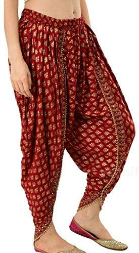 IRISES Yoga Fitness Active and Dance Wear Dhoti Pants for Women Free Size (28 Till 36) Pack of 1 (Rayon & Cotton, Maroon)-image-18