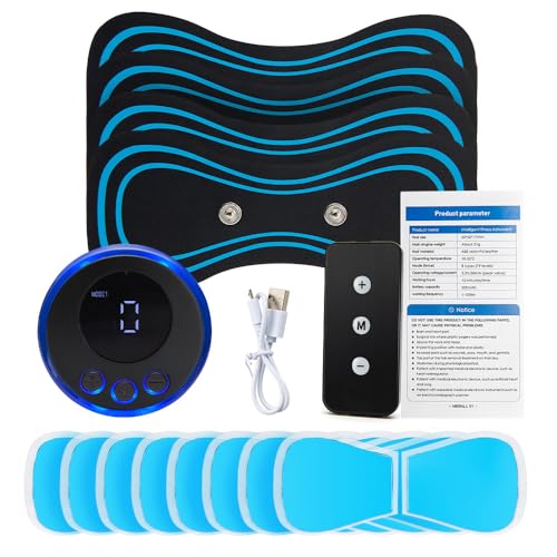 Wirelss TENS Machine for Pain Relie - 8 Modes, 19 Intensity Levels with 4 Reusable Pads & 8 Gel Pads, TENS Therapy Device for Muscle, Nerve, and Joint Pain Relief