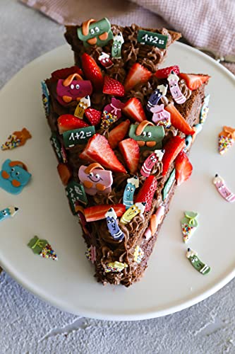 Kaffeehaus Diamant - Schultüten in Gelb, Blau, Grün - 6 große und 12 kleine Zuckertüten zum Schulstart für Jungen - buntes Zuckerdekor zur Einschulung