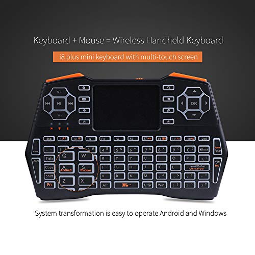 Image of Adium 2.4G Mini Wireless Keyboa Air Mouse Three-Color Backlight Keyboa with Touch Pad for Laptop Tablet English