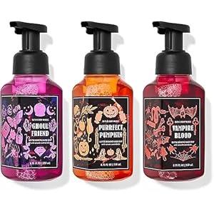 Bath and Body Works Halloween Gentle Foaming Hand Soap Trio – Ghoul Friend, Vampire Blood, Purrfect Pumpkin, 8.75 Fl Oz (Pack of 3)