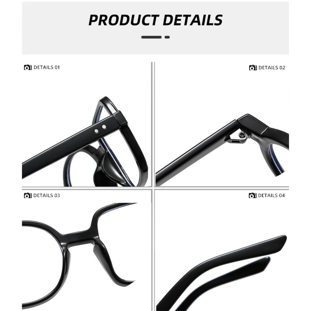 Lunettes carrées rétro pour femmes et hommes monture transparente style rond verres transparents