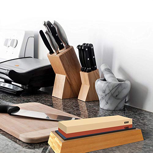 Premium Sharpening Stone Knife Sharpener Best Japanese Whetstone 1000/6000 Grit Wet Stone Kit for Kitchen Kamikoto Knives - Thumbnail 6