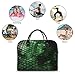 Green Snakeskin Tote Bags Travel Duffel Bag Shoulder Handbag with Detachable Shoulder Strap Weekender Overnight Carry On Bag Fashion Tote Top Handle Satchel