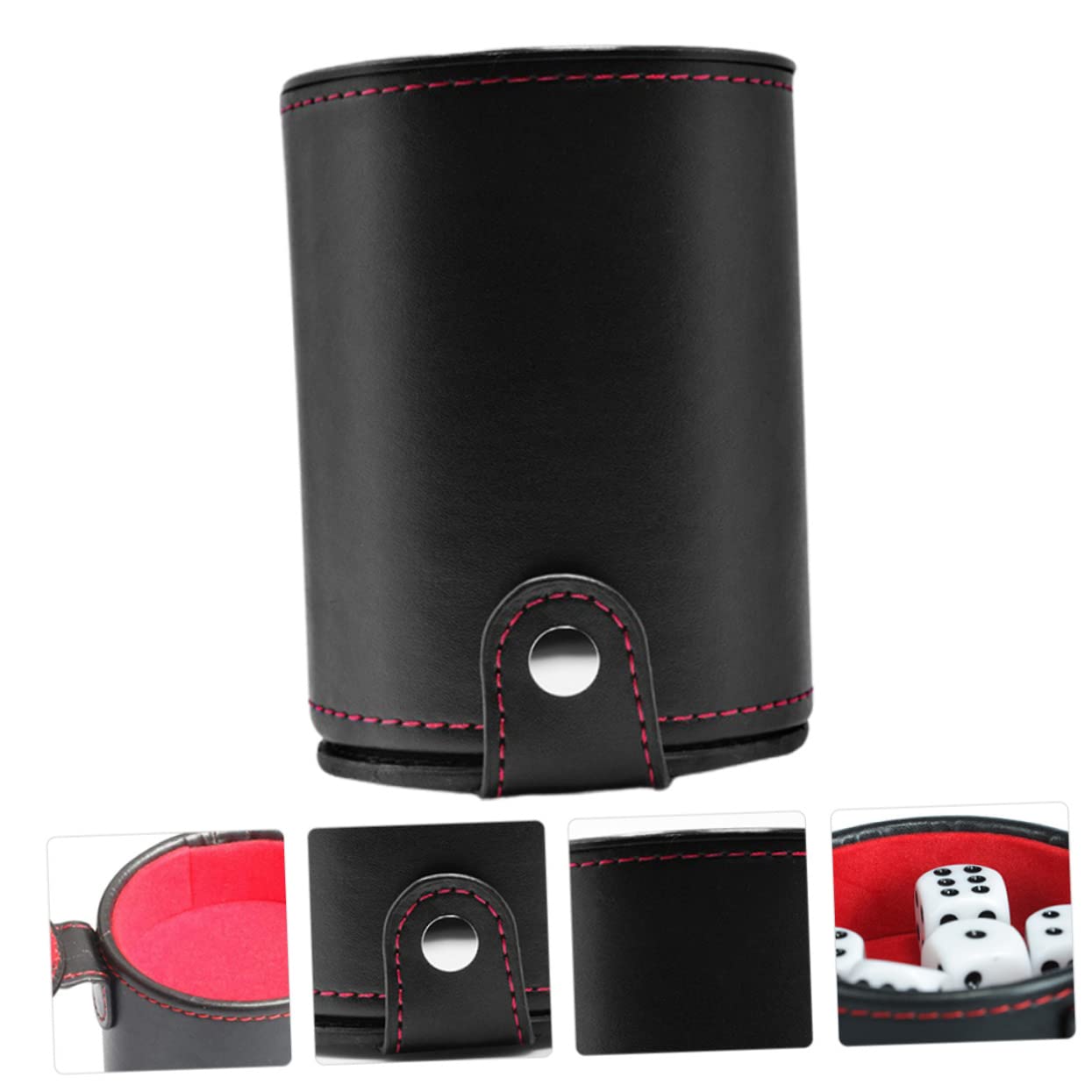 BESTonZON 3 Sätze Würfelbecher-Set Würfelbecher aus Kunstleder Halter für Spielwürfel Würfel Zahlenwürfel Tassen stapeln Werkzeug Aufbewahrungsbehälter für Würfel aus Leder Pu