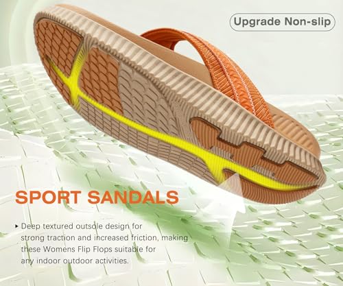 Image of KuaiLu Womens Orthotic Cushion Flip Flops Sandals With Arch Support Footbed | Sport Recovery Walking Slides For Women - Adjustable Platform Slip On Indoor Outdoor For Summer Casual