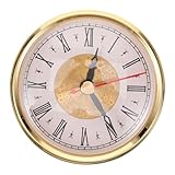 Insert de tête d'horloge avec d'horloge : l'insert de tête d'horloge rond avec d'horloge est fabriqué en matière plastique, avec une bonne texture, robuste et utile, vous sert à plus long terme, insert de tête d'horloge DIY