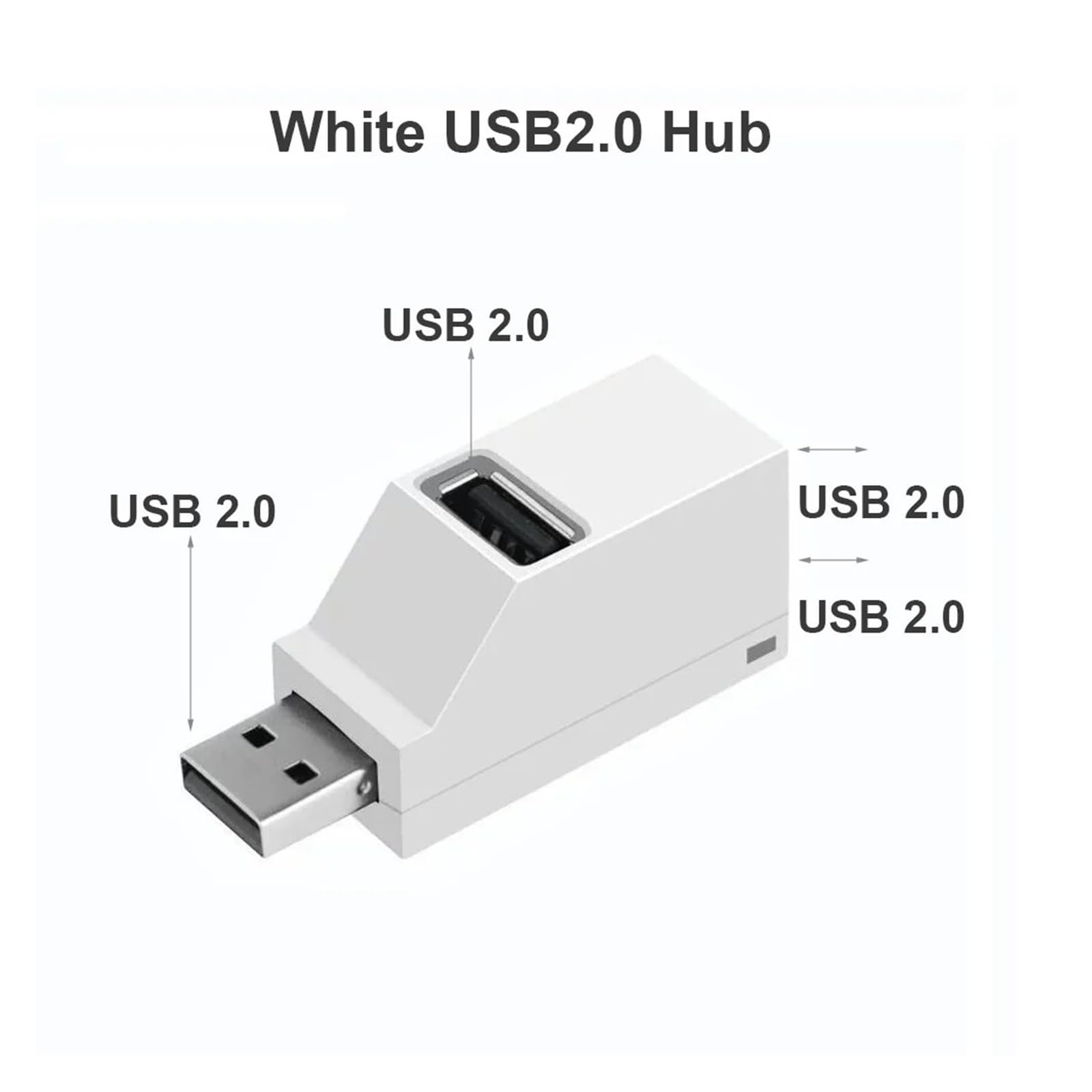 Adattatore hub USB a 3 porte ad alta velocità per PC (bianco-USB 2.0)