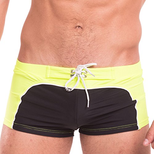 Taddlee Sexy Swimwear Men's Swimsuits Swim Board Surf Boxer Briefs Trunks Shorts (L, Green)
