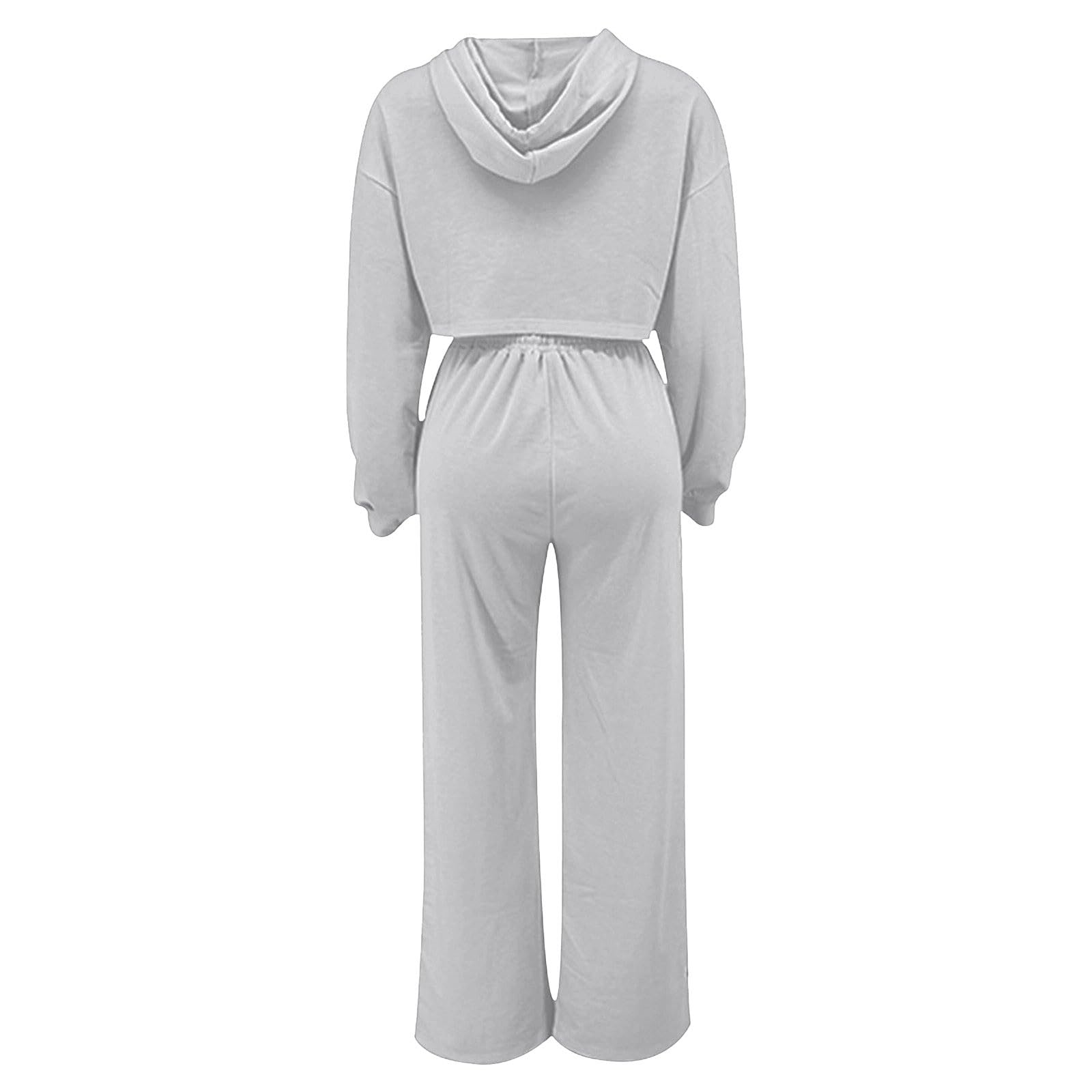 Generisch Tuta da donna, girocollo, maniche lunghe, pantaloni larghi