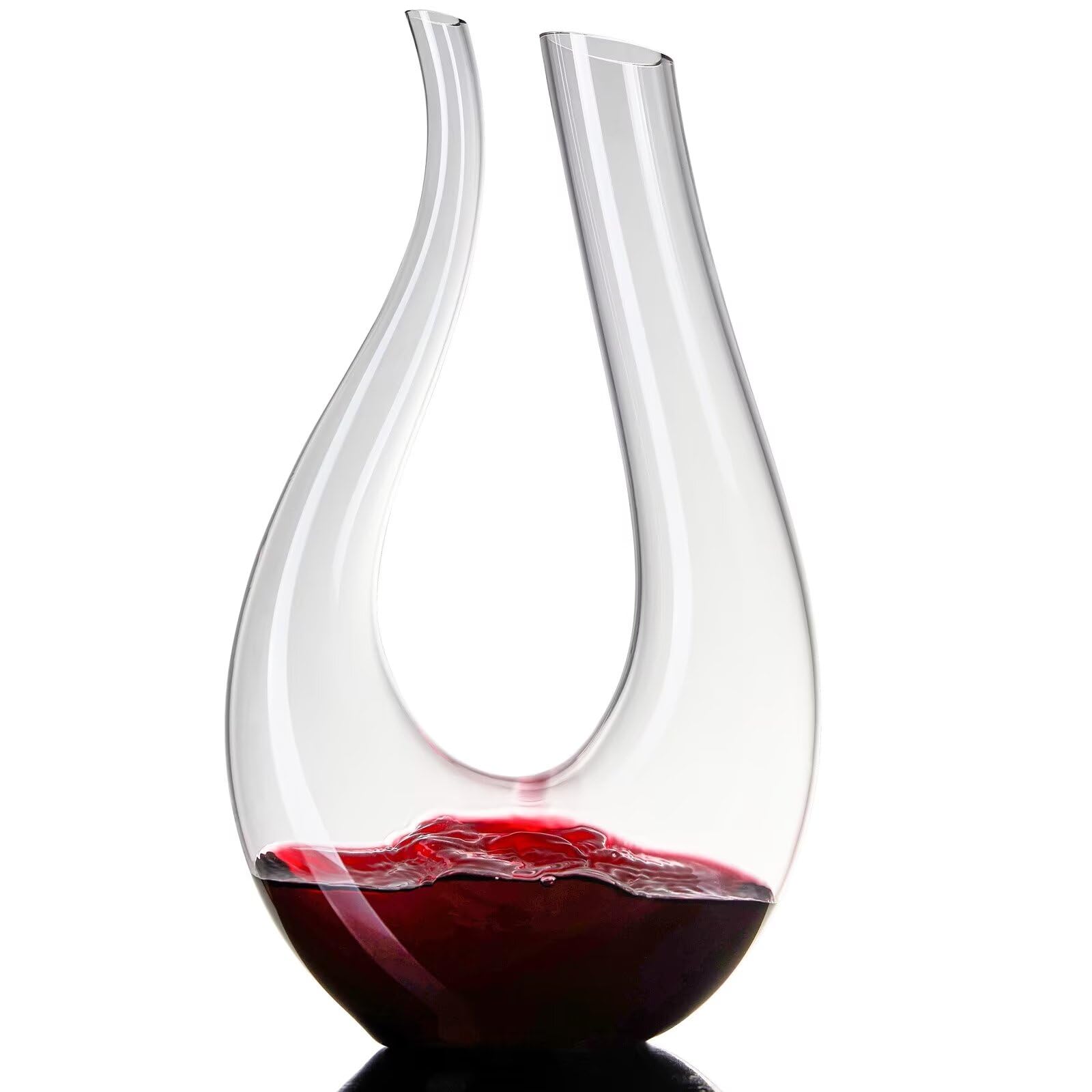 1pc luxurious u-shaped crystal glass wine decanter - high-end european style harp design red wine large capacity perfect for home restaurant and household use