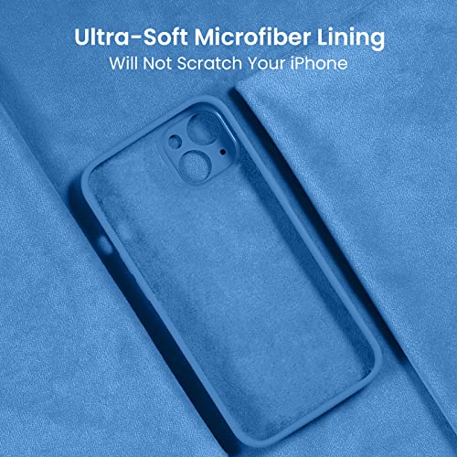 Image of FireNova Designed for iPhone 13 Case, Silicone Upgraded [Camera Protection] Phone Case, Soft Anti-Scratch Microfiber Lining Inside, 6.1 inch, Blue