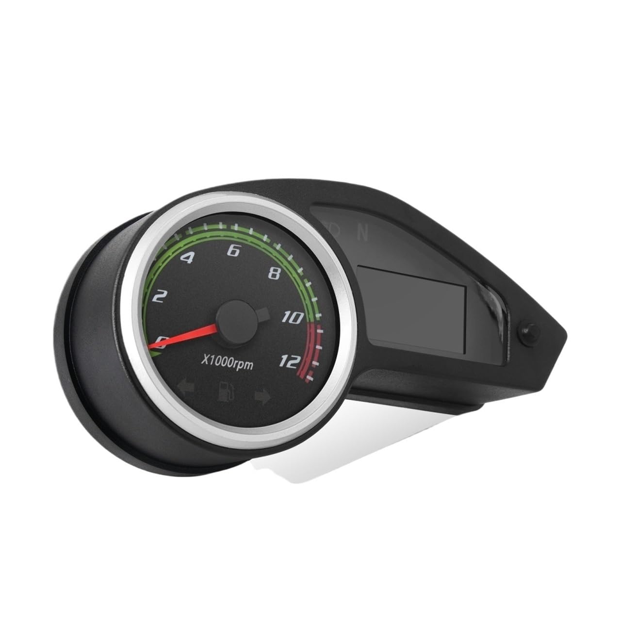 KNVBGG Speedometer Odometer Meter Universal Motorcycle Speedometer Digital Dash with 12000RPM Taachometer Odometer Fuel for Brazil GY200 All 12V Motorcycle
