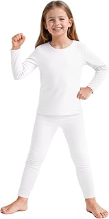 American Trends Girls Thermal Underwear Set Kids Thermals Top and Bottom Set Base Layer for Cold weather/skiing