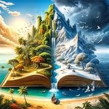 Lituor 5D Fantasieberg Diamond Painting Kits,DIY Square 55x55 cm Diamant Malerei Full Drill Set,Landschaft Diamant Painting Bilder Cross Stickerei Diamant Arts Craft für Home Wand Dekoration