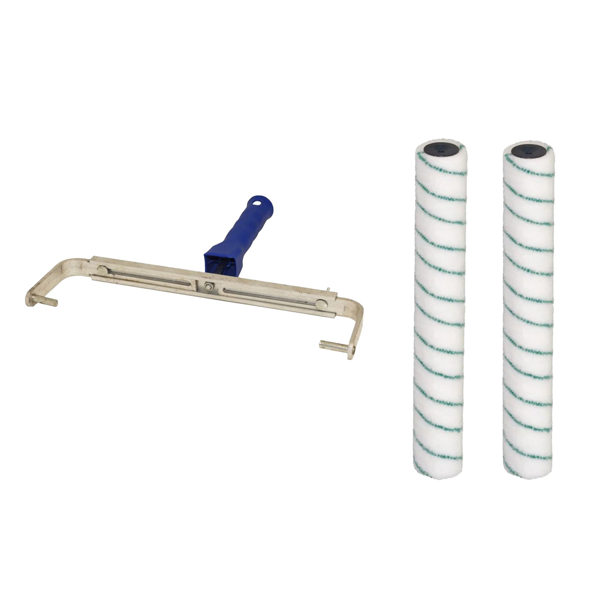 Pack Pro 2 Rodillos Pelo Corto 50cm + Portarodillo Ajustable 40-60cm | Kit profesional para pinturas epoxi y poliuretano.Incluye 2 rodillos de 50cm y portarrodillo ajustable de 40-60cm.
