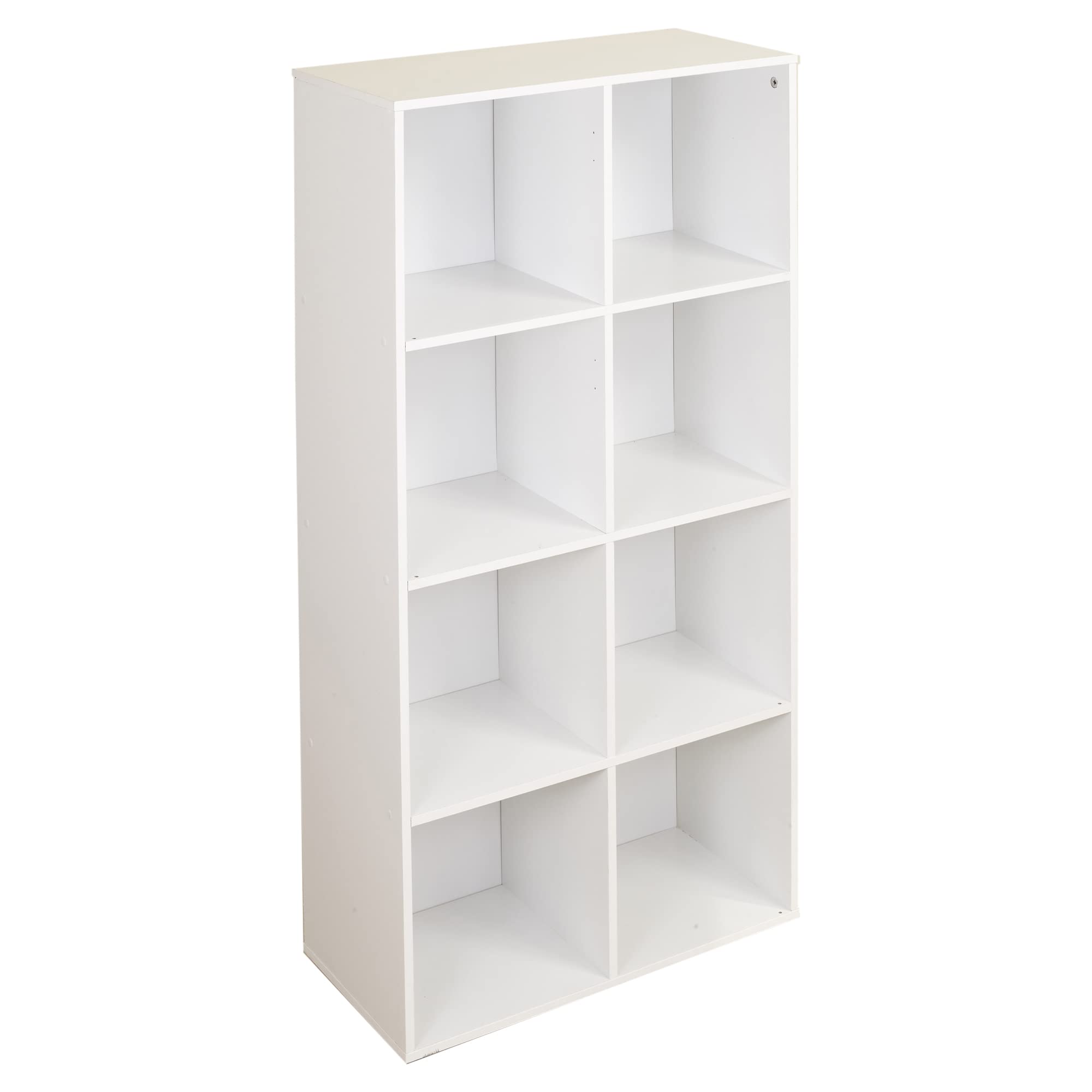 URBNLIVING 2, 4, 8 Cube Bookcase Shelving Display Shelf Storage Unit Wooden Organiser (8 Cube, White)