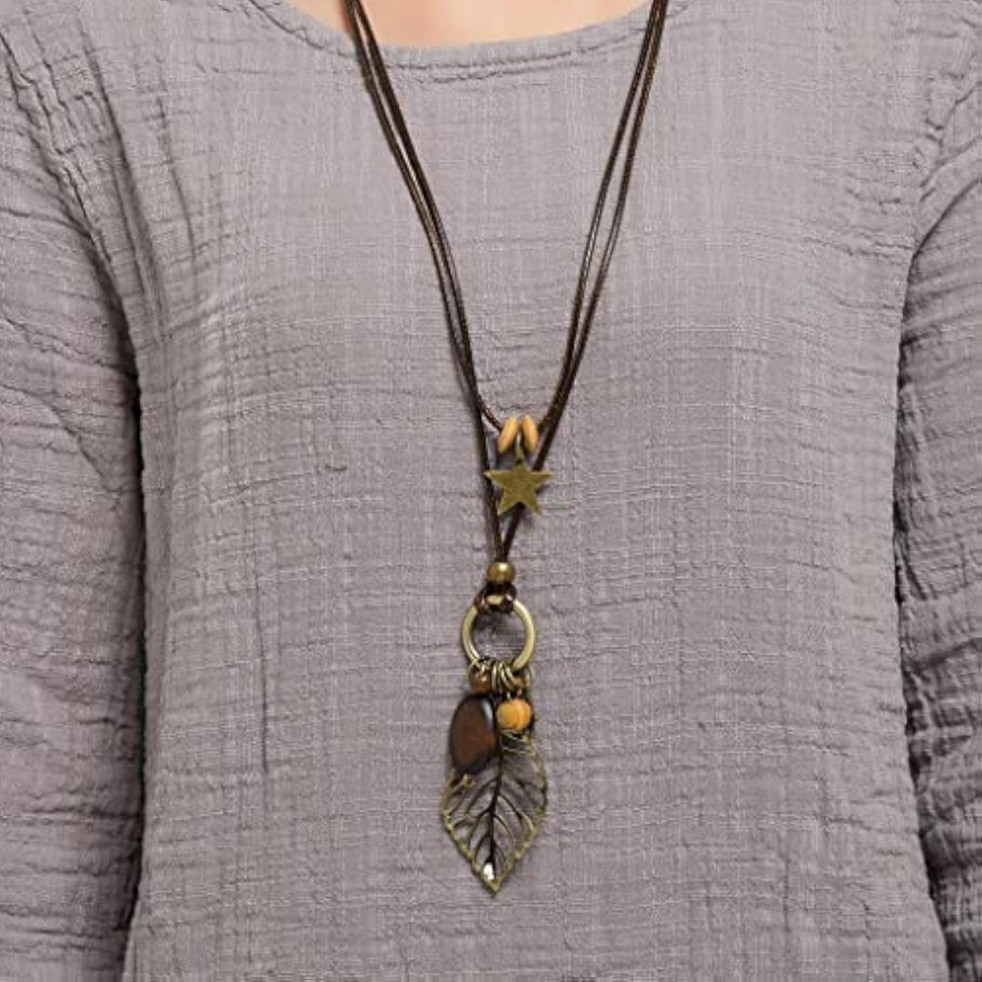 Long Boho Filigree Leaf Necklace, Perfect Valentine's Day Gift