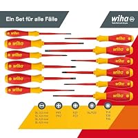 Wiha Schraubendreher Set 12-teilig, VDE geprüft, isoliert 1.000 V (41003) I Profi Schraubenzieher Set mit dünner Spitze Schlitz/Kreuz/Kreuzschlitz/Torx/Plusminus I Elektriker Werkzeug – Ansicht 3