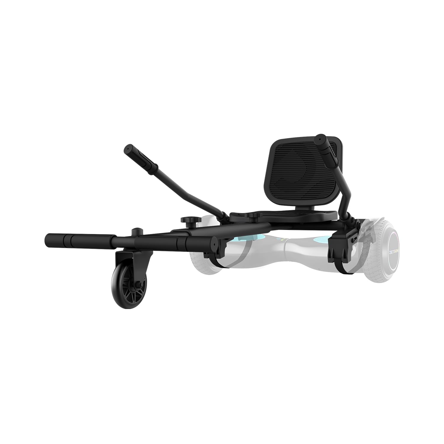 Jetson JetKart JKAR30-BLK – Fixation universelle pour hoverboard 3.0, pneu de 10,2 cm, repose-pieds réglable qui s'adapte à la plupart des hauteurs, à partir de 12 ans, noir