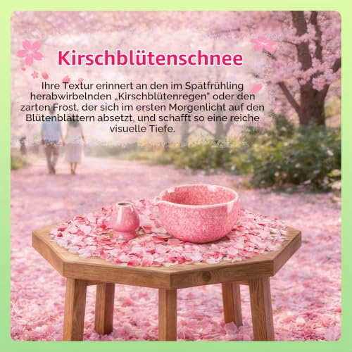 TEANAGOO Matcha Set mit Ausgießer, Frostrosa, Keramikschale, Bambusbesen – Ansicht 2