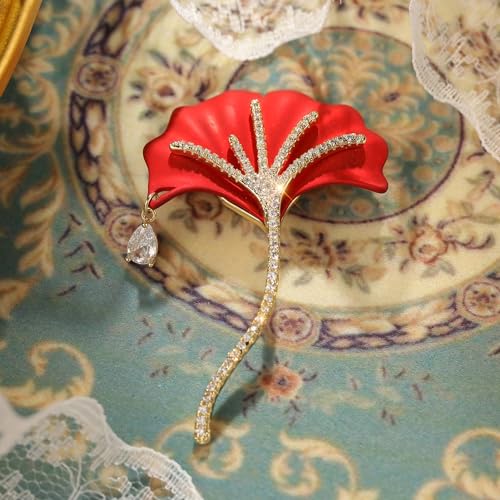 Image of Red Rose Flower Brooches and Pins for Women Costume Jewelry Brooch Pins Broches Jewelry for Women Elegant Lady Pin