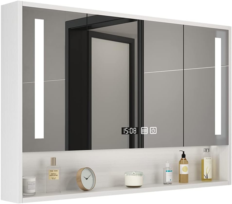 Bathroom Wall Cabinet, Medicine Cabinets, Smart Bathroom Mirror Cabinet, Wall Mirror Storage, Bathroom Vanity Mirror, Shelf Mirror,White-88 * 75 * 12cm
